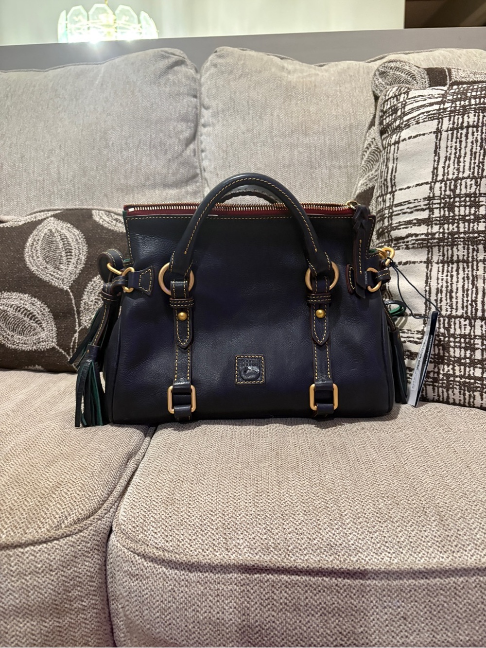 Dooney & Bourke Florentine Mini Satchel Navy Leather